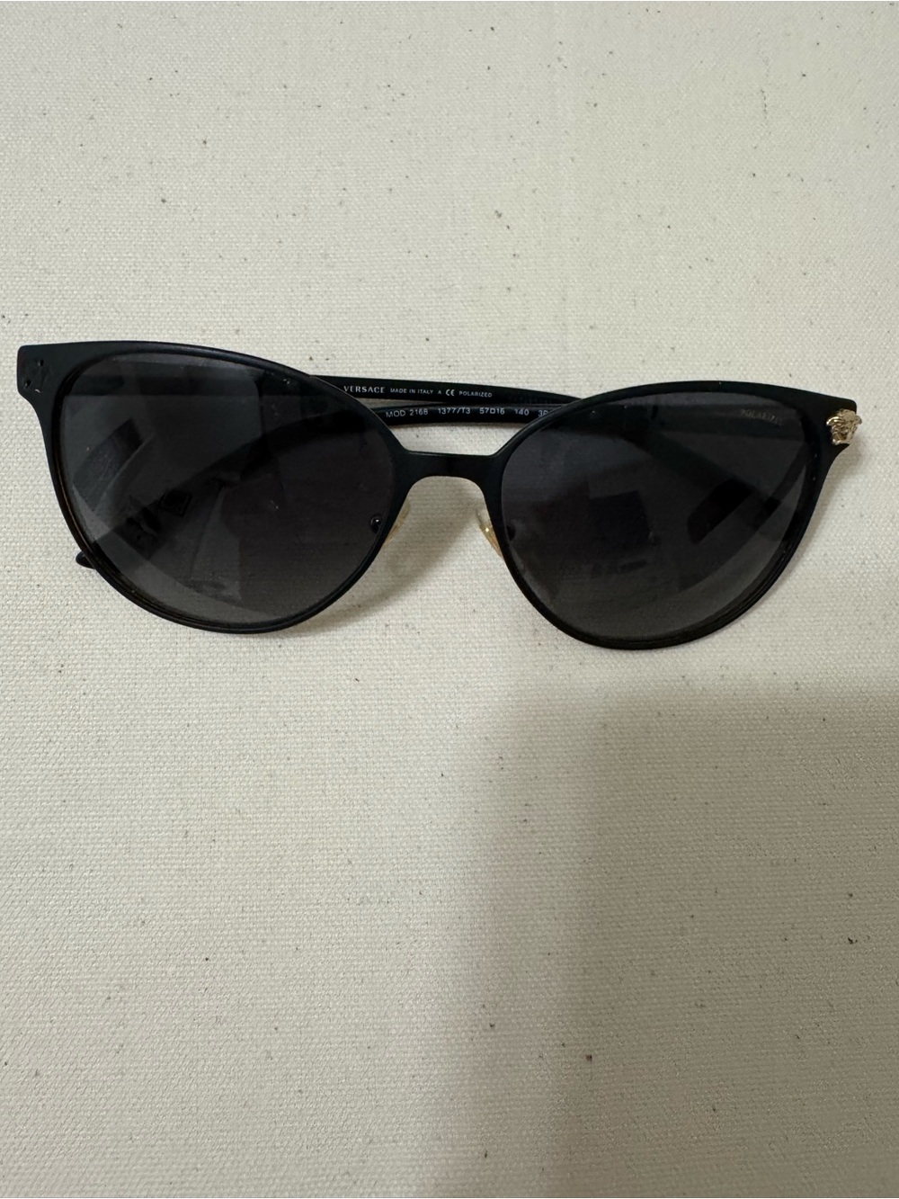 Versace Black Cat-Eye Sunglasses with Gold Medusa Accent